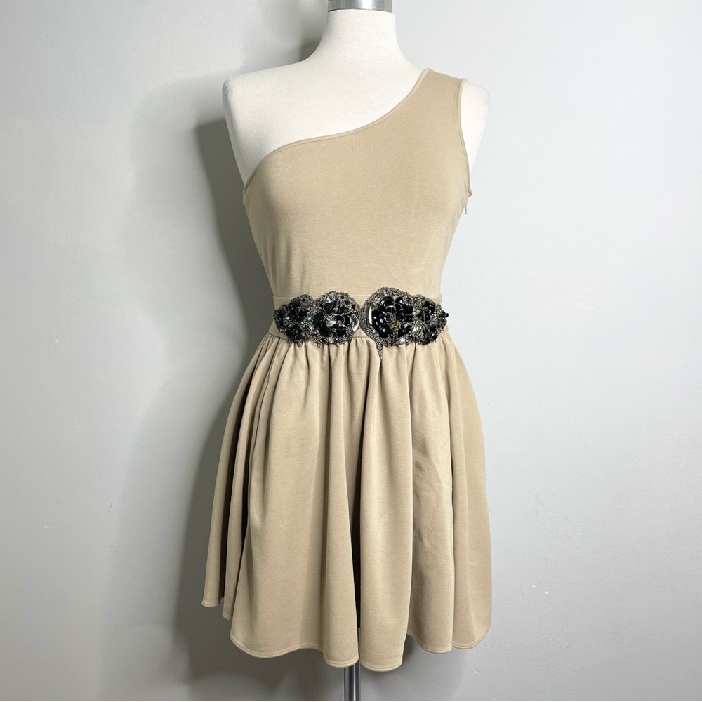 JAY GODFREY One Shoulder Cocktail Mini Dress